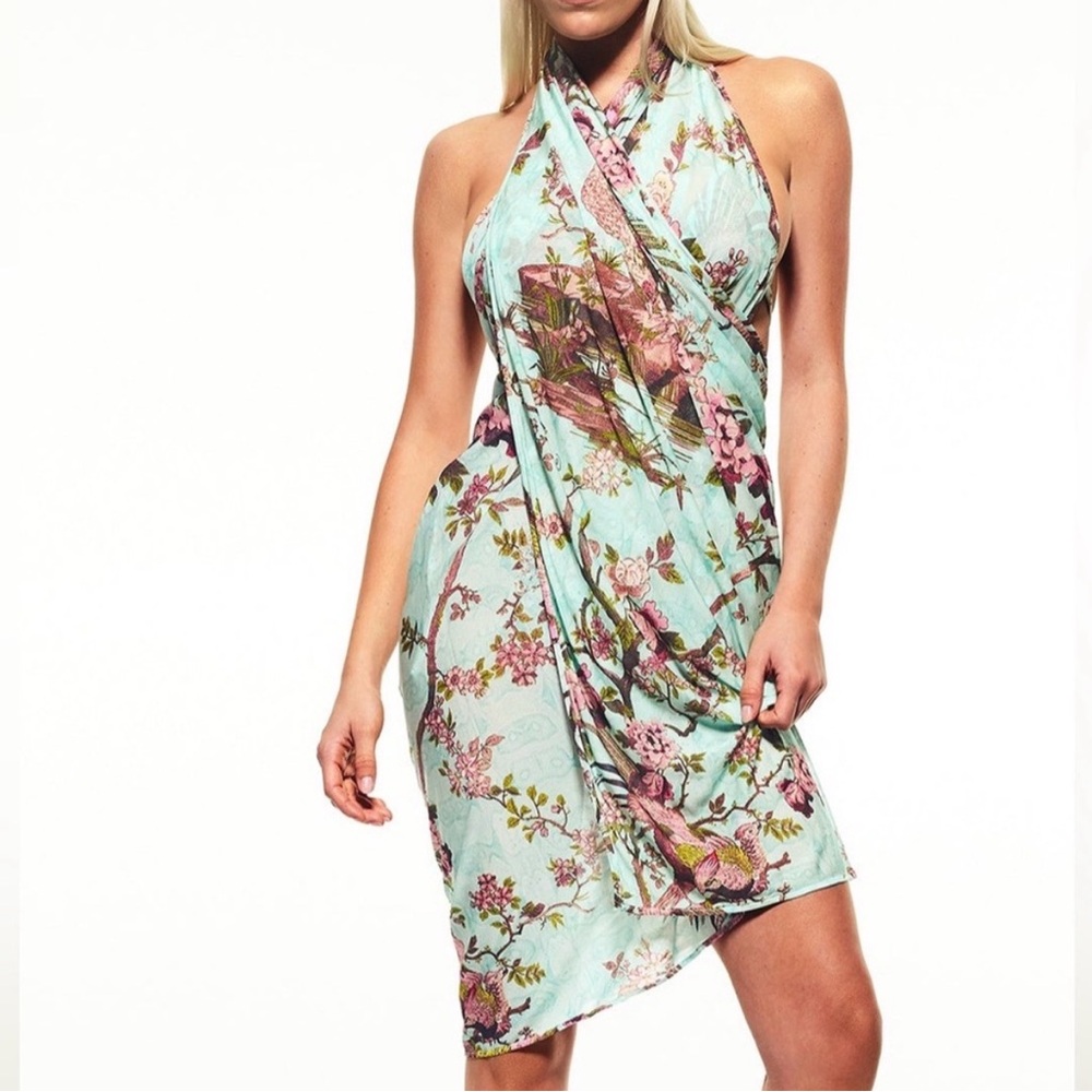 Skims x Roberto Cavalli Pareo Sarong Skirt Fagianella Swim Cover up Tie Dress